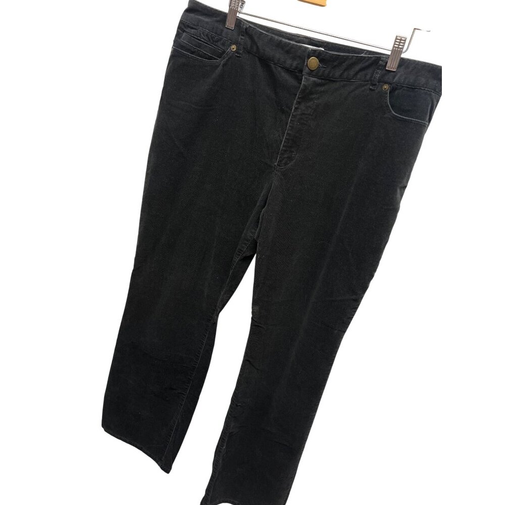 Coldwater Creek Natural Fit Bootcut Black Corduroy Pants